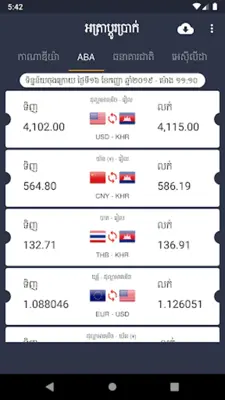 Khmer Exchange Rate android App screenshot 0